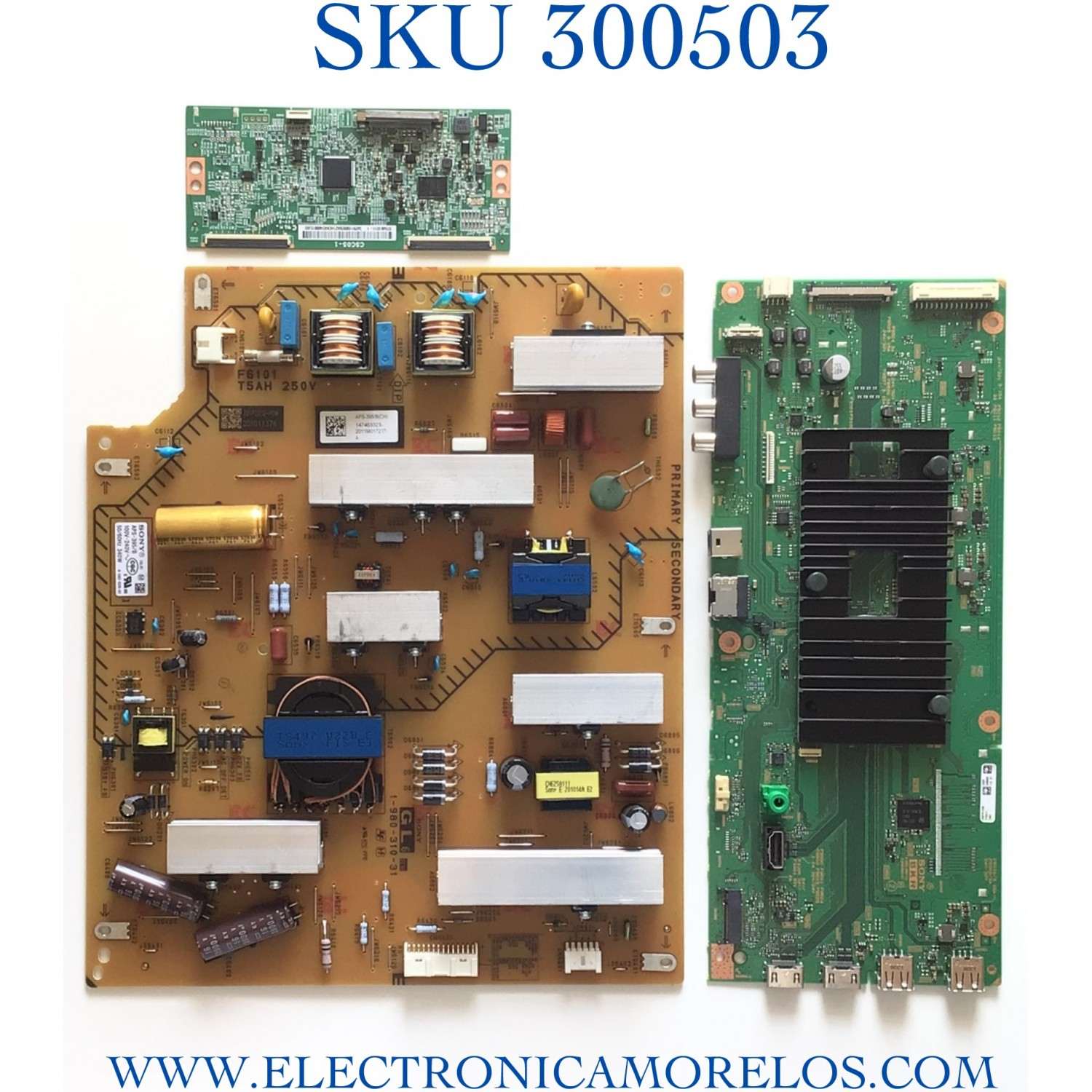 KIT DE TARJETAS PARA TV SONY MAIN A-5019-133-B / 1-002-204-11 / 100220211 / A5019133B / FUENTE 1-474-633-23 / 1-980-310-31 / APS-395/B(CH) / 147463323 / T-CON 34.29110.092 / 34291100920 / CSC05-1 / ST5461D11-1 / PANEL YSAF055CNS01 / MODELO KD-55X750H